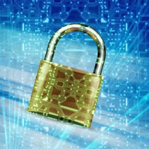 Padlock on a digital background