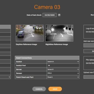 Screenshot of Camera asset screen